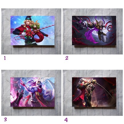 poster mobile legends legend size A3 hero LANCELOT dinding kayu Dark Earl Royal Matador