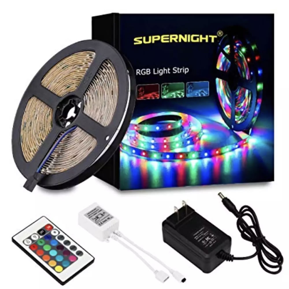 Lampu Strip RGB LED Panjang 5 Meter SMD Dekorasi Hias Tumblr 3528 Remote + Adaptor + Modul