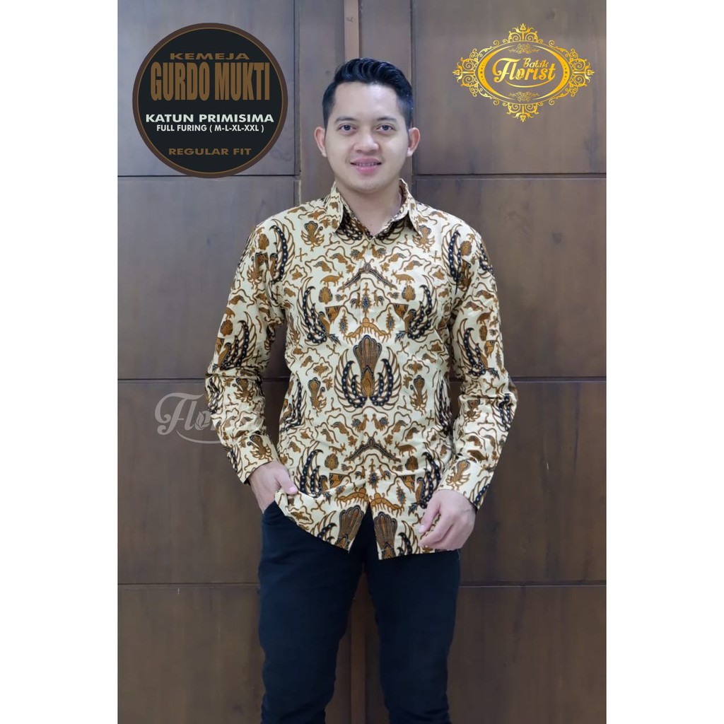 GURDO MUKTI Kemeja Batik Pria Full Furing Katun Primisima