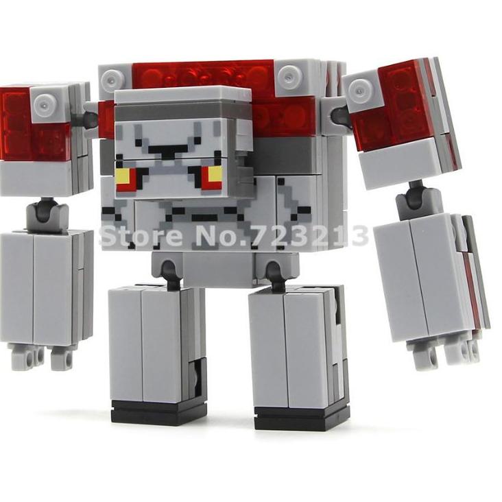 ✽ Lego Minecraft Redstone Golem Big Minifigure Hero Mine craft Steve Alex Skeleton Creeper ☼