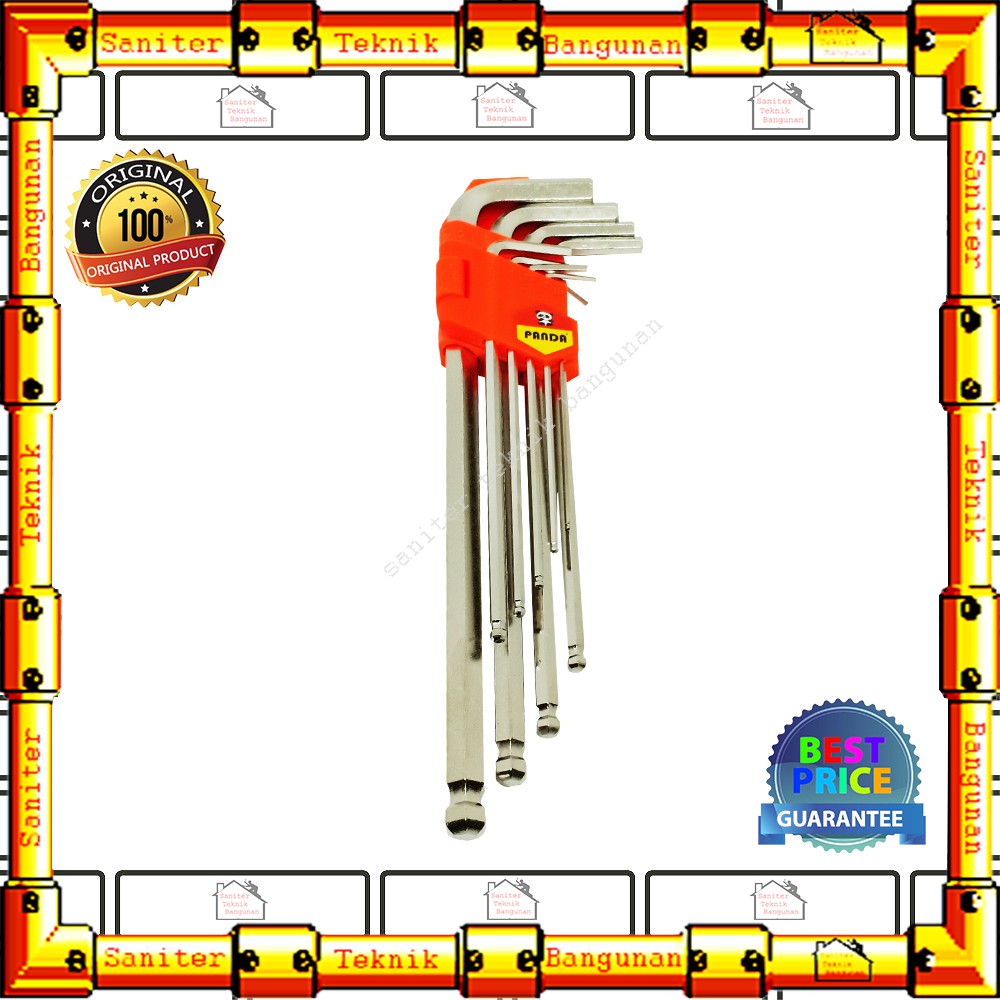 KUNCI L SET BALLPOINT PANJANG PANDA-HEX KEY 9 PCS HIGH QUALITY