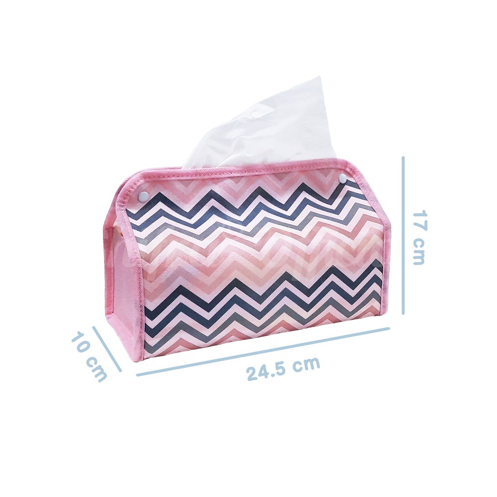 Shifra Pouch Tempat Tissue Kulit Sintetis Dino Animal Rainbow Pattern (TIDAK TERMASUK TISSUE)