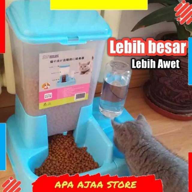 Tempat Makan Hewan Anjing Kucing Pet Food Dispenser Makan Otomatis Besar