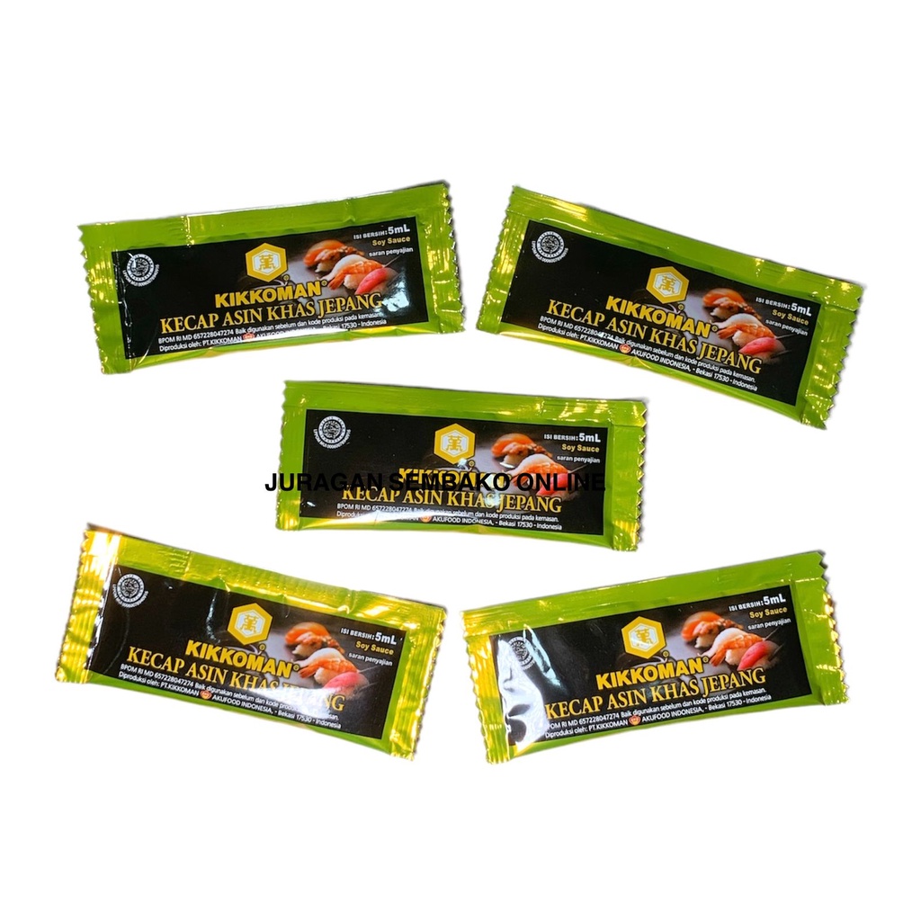 ( JSO) KIKKOMAN SOY SAUCE SACHET SHOYU KECAP ASIN JEPANG HALAL 5 ML KECAP SHACIMI SASET