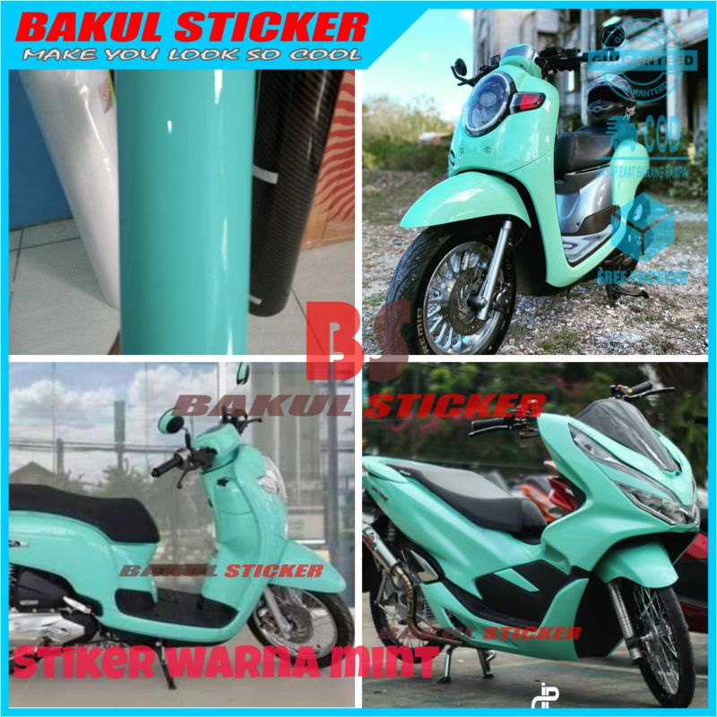 STIKER SKOTLET MOTOR WARNA HIJAU MINT / SKOTLET MOTOR WARNA MINT / STIKER WARNA MINT / SKOTLET MINT
