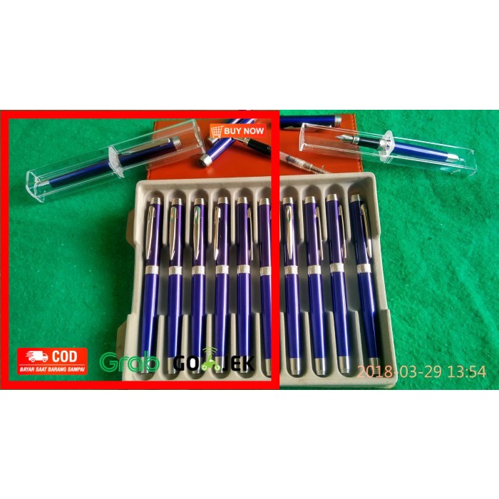 

(BISA COD) Fountain Pen iridium Point Germany A8 BLUE.NIB M.Italic.Pena Tinta Isi