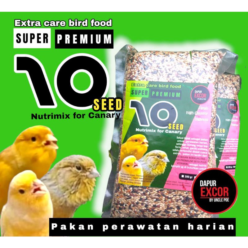 Pakan Kenari Import YS SF LQ LC Gloster JH BB Giboso Rasmi ST WS Pakan Harian SUPER PREMIUM 10 SEED 