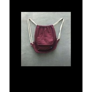 

Drawstring Bag Warna Maroon by Twizter UK Medium (ready stock maroon dan hijau)