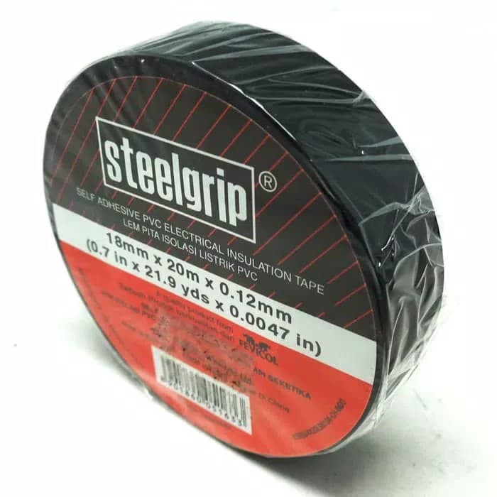 Isolasi listrik steelgrip / hitam/ Lakban Hitam/ Lakban Kabel/ Lakban Listrik