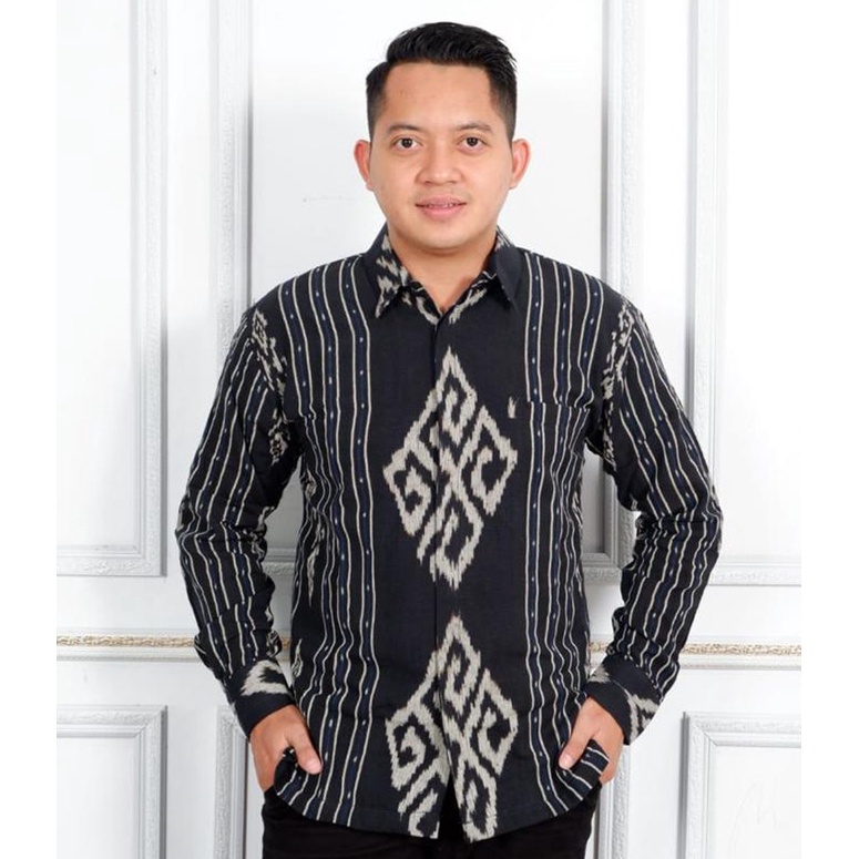 BHAGAWANTA Kemeja Tenun Pria Full Furing Bahan Tenun Troso Asli Jepara