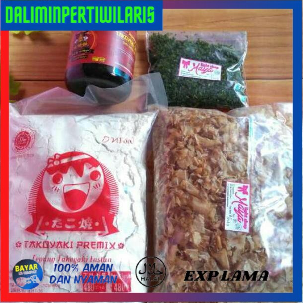 

BISA COD Jual bahan takoyaki lengkap murah dan halal tepung takoyaki aonori katsuobushi saus