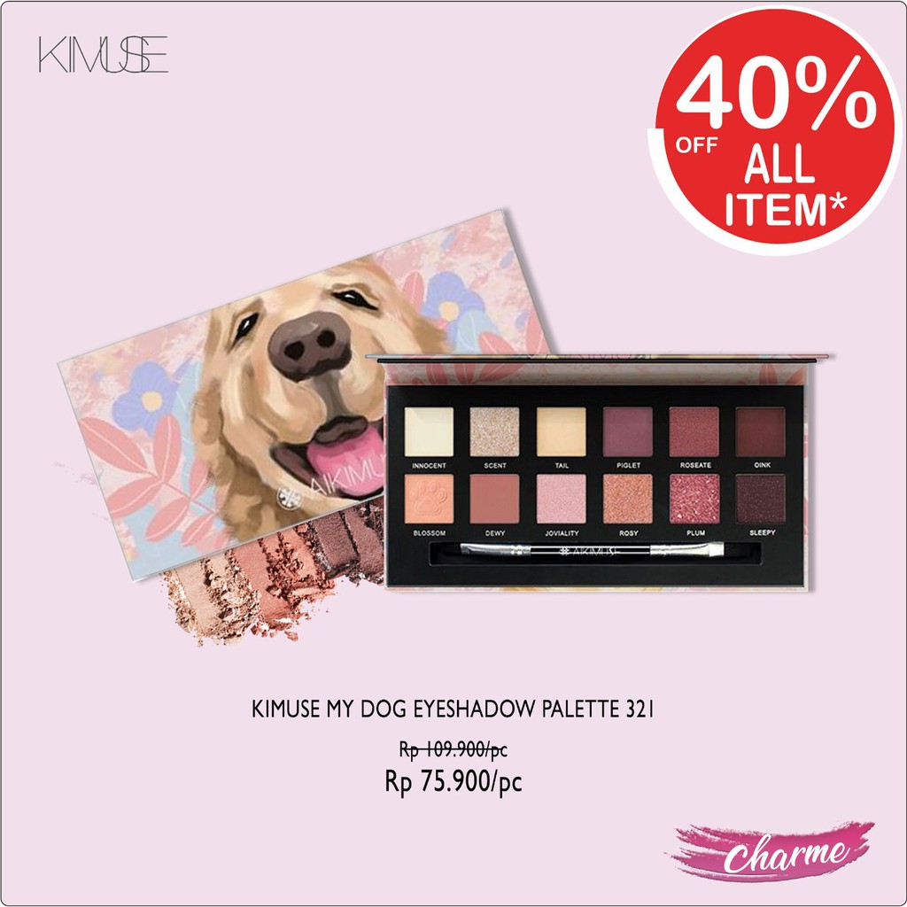 (READY & ORI) AIKIMUSE Palet Eyeshadow Glitter 12 Warna Nude Matte Tahan Air (MR.DOG)