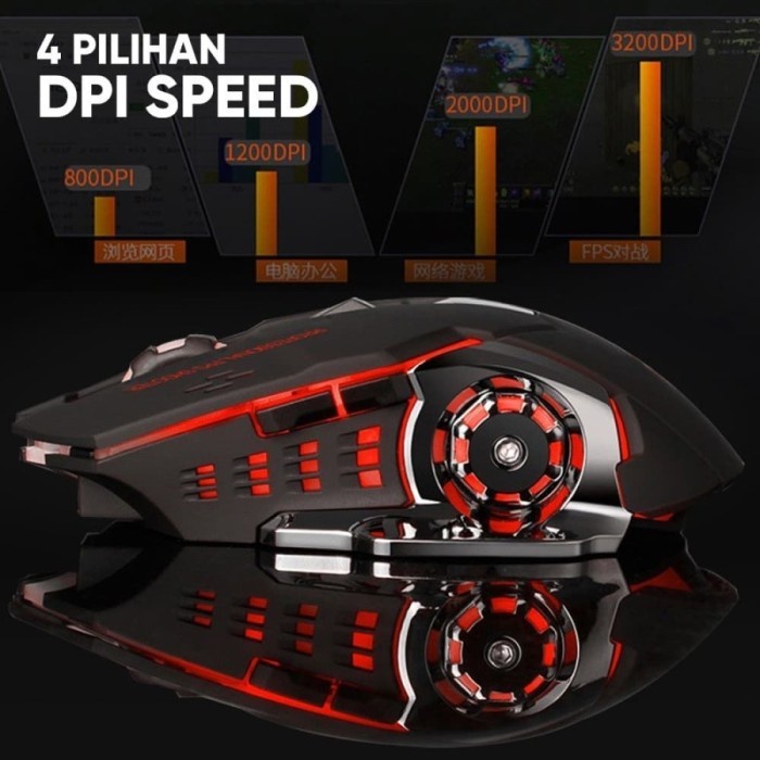 Divipard Mouse Gaming wireless Charging Silent 2.4Ghz 7 Color RGB Divipard Q3