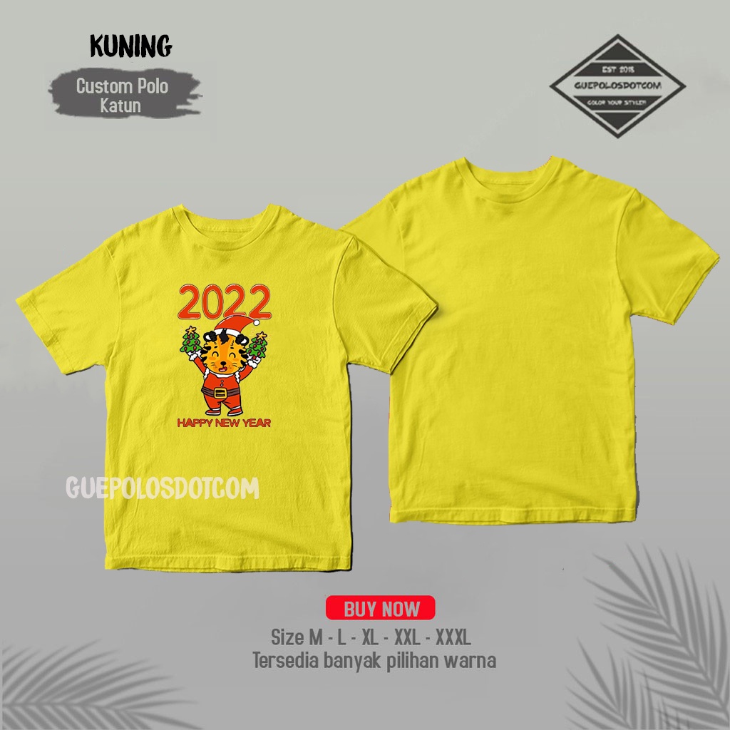 TSHIRT BAJU KAOS IMLEK 2022 harimau santa angkat tangan - KAOS NATAL IMLEK YEAR OF TIGER 2022 - FREE