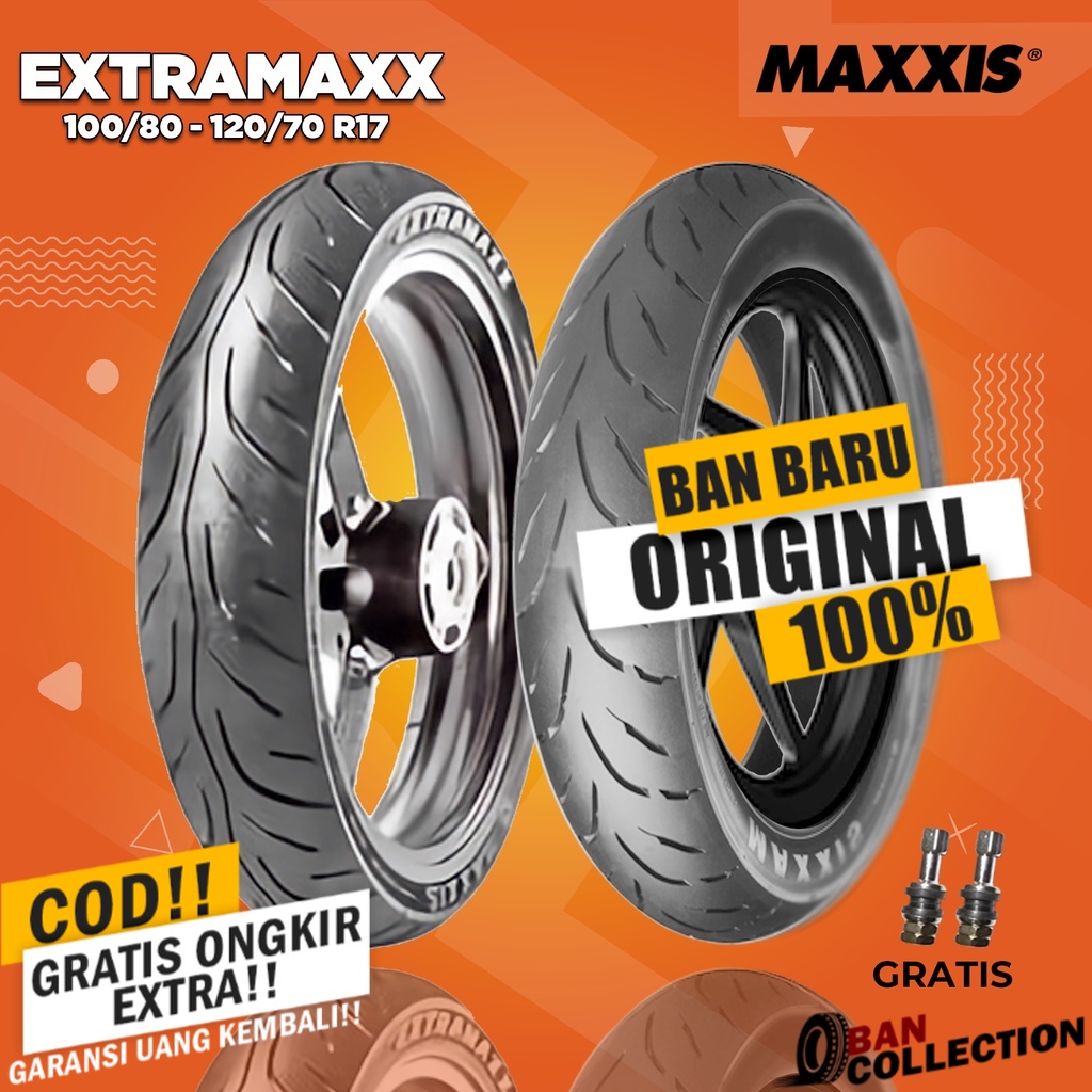 Paket Ban Motor Moge // MAXXIS EXTRAMAXX 100/80 - 120/70 Ring 17 Tubeless ban motor tubles ring 17 ban motor depan belakang bebek vixion ninja ring 17 tubles