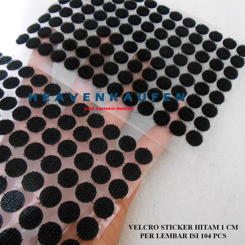 Velcro Sticker Kretekan Prepetan Stiker Kecil 1 cm Warna Hitam Harga Per Lembar isi 104 Pcs