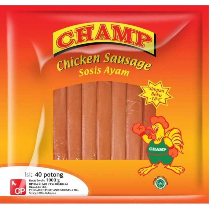 

Champ Sosis Ayam 40pcs 1kg 1000gr Chicken Sausages