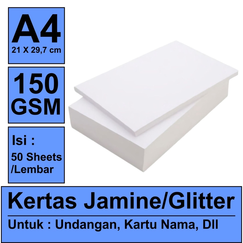 Jual Kertas Jasmine A4 150 Gram / 50 Lembar | Shopee Indonesia