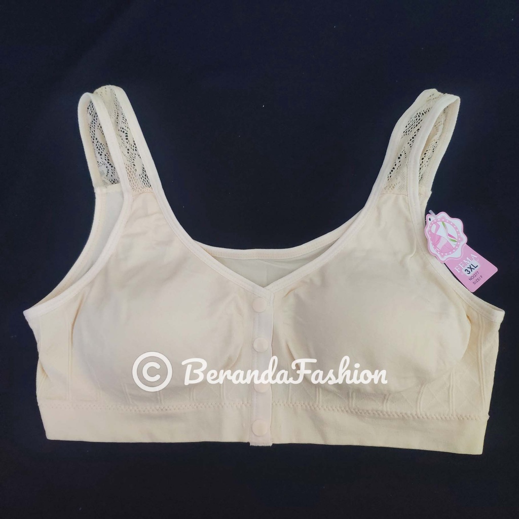 Sport bra menyusui bralette Fema kancing 4 katun rajut size XL-3XL-1