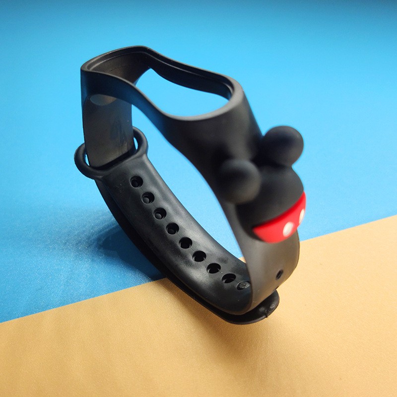 Strap Karakter Kartun Miband 3 Miband 4 Tali Pengganti Miband 3 4 Replacement Soft Wrist Strap Silicone For Xiaomi