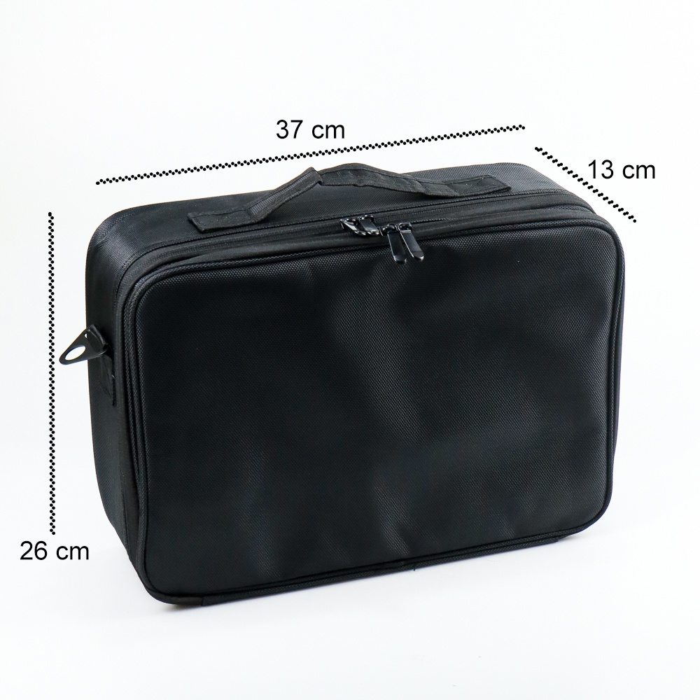 Tas Kosmetik Make Up Travel Organizer Bag Wanita 37cm - X3235 - Black