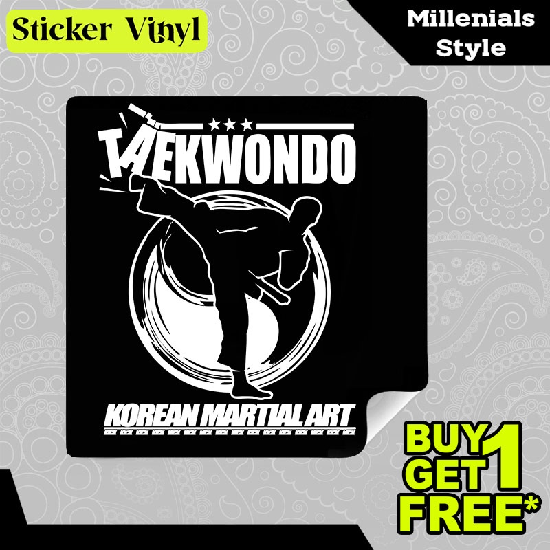 

Stiker Sticker Taekwondo T Kick Olahraga Bela Diri Korean Martial Art Aesthetic Bahan Vinyl Satuan Anti Air