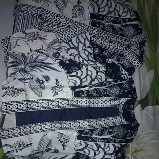 Batik Set Couple Ha Ta Edisi Natal Warna Navy Bahan Katun Stretch