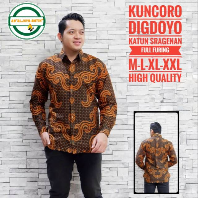 Kemeja Batik/Hem Batik KUNCORO DIGDOYO Batik Lengan Panjang/Batik Lengan Pendek Batik Lapis Furing