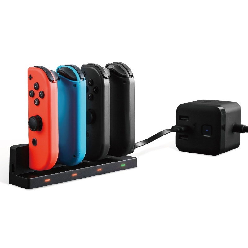 Btsg 4-Port Controller Charging Dock Base Dengan Port USB Type-C Untuk Switch Joy Con