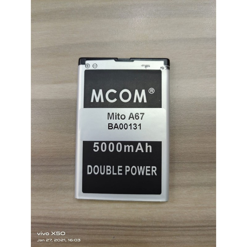 Battery Batre Baterai Double Power Mcom Mito A67 Core BA-00131 BA00131