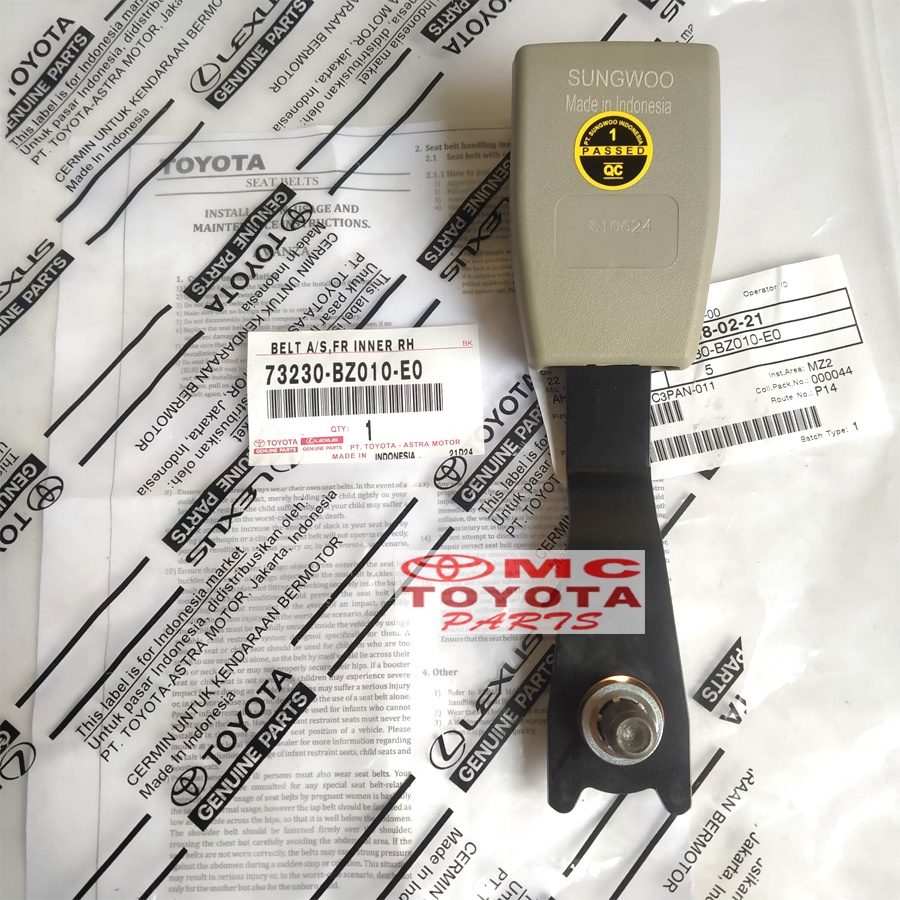 Colokan Lock Safety Seat Belt Kanan atau Kiri Avanza Xenia 73230-BZ010-B0 73230-BZ010-E0