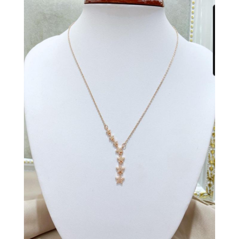 Kalung Titanium asli Rosegold Premium Quality Anti karat anti alergi Necklace Stainless Steel 881