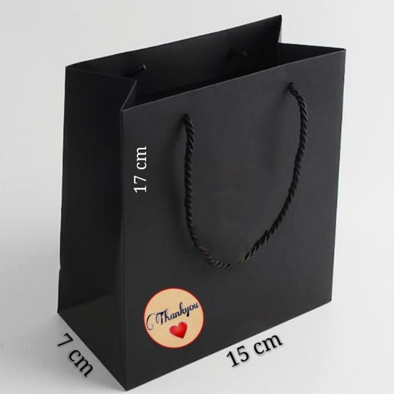 

THANKYOU MEDIUM PAPERBAG SUPER BLACK ( INCLUDE STICKER THANKYOU )