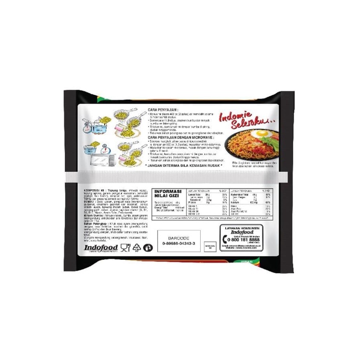 INDOMIE GORENG AYAM GEPREK HYPEABIS 85GR FRIED NOODLE