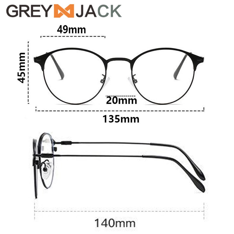 Grey Jack/kacamata anti radiasi blueray dewasa fashion metal 16034-3
