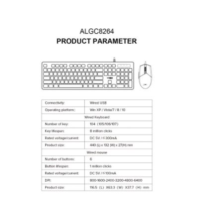 mouse keyboard gaming altec lansing wired usb 2.0 bundle membrane fullsize optical 6400dpi backlight algc8264 algc-8264