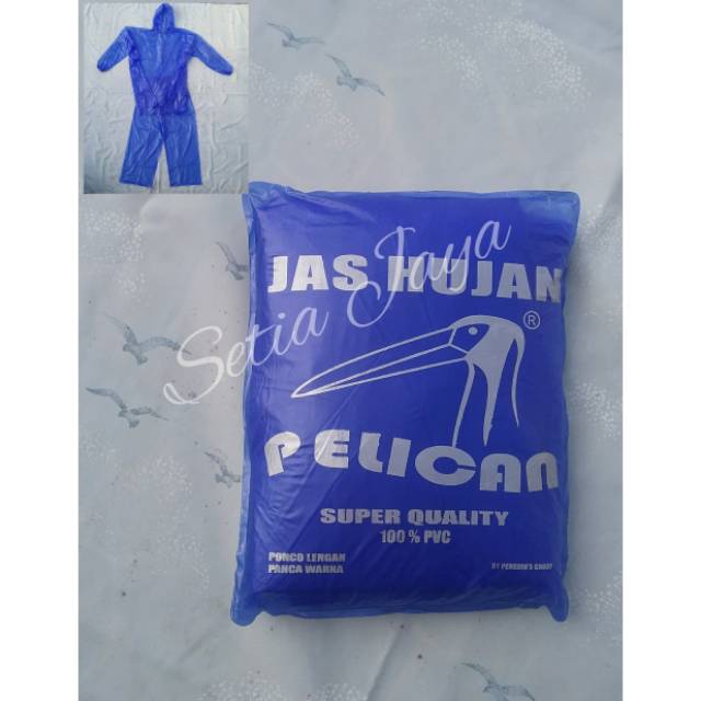 LRPELICAN JAS HUJAN SETELAN PONCO LENGAN DENGAN CELANA 100% PVC