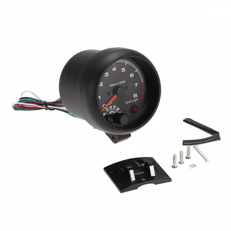 Tachometer Mobil Universal Warna Hitam Ukuran 3.75 &quot;0-8000 RPM