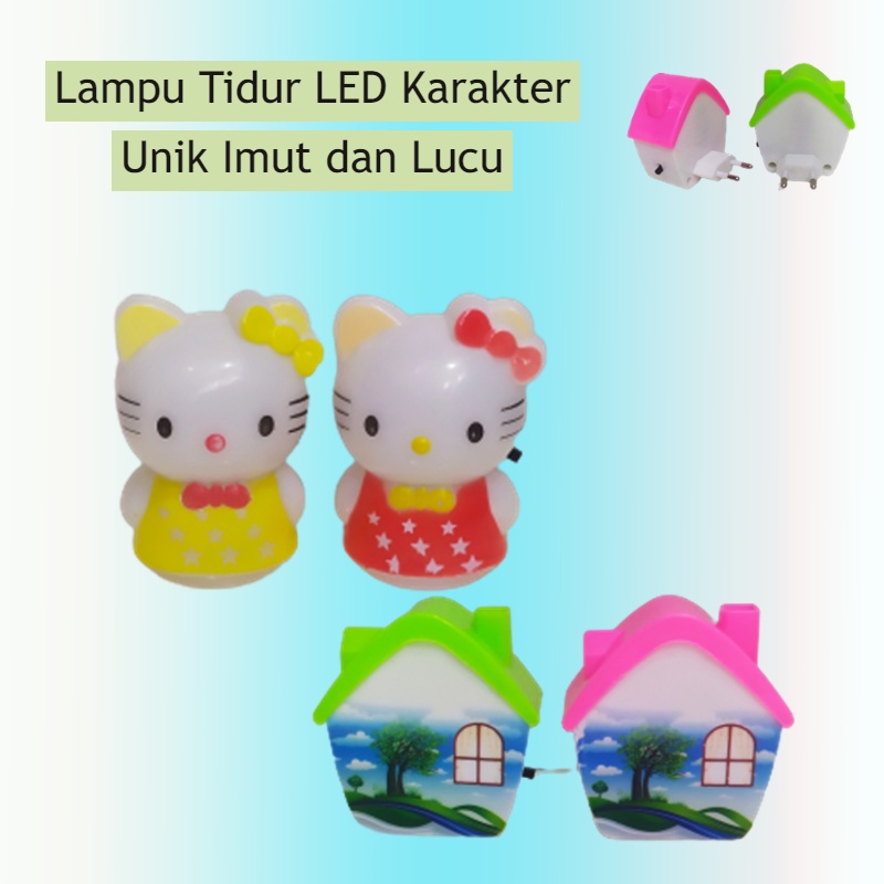 Lampu tidur led karakter colok colokan listrik mini kamar dekorasi lucu imut unik murah gambar rumah