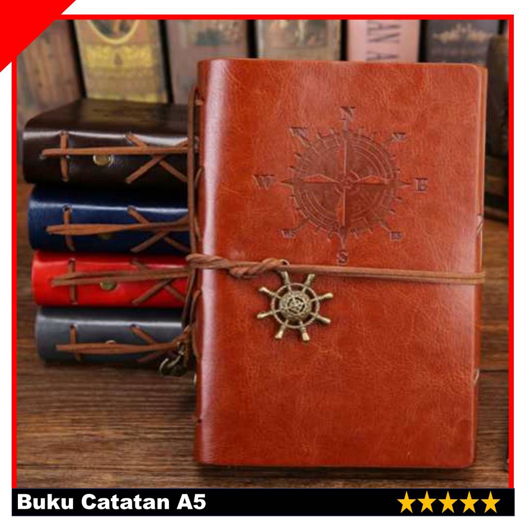 

Buku Catatan Binder Kulit Retro Pirate Buku Agenda Kulit Notebook A5 Cover Kulit Gaya Elegan Berkelas untuk Kerja kantor Kuliah Kampus