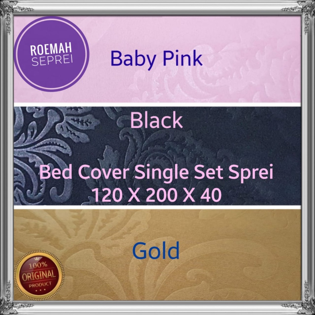 BEDCOVER SINGLE SET KATUN JEPANG WARNA MOTIF EMBOS SPREI 120X200X40