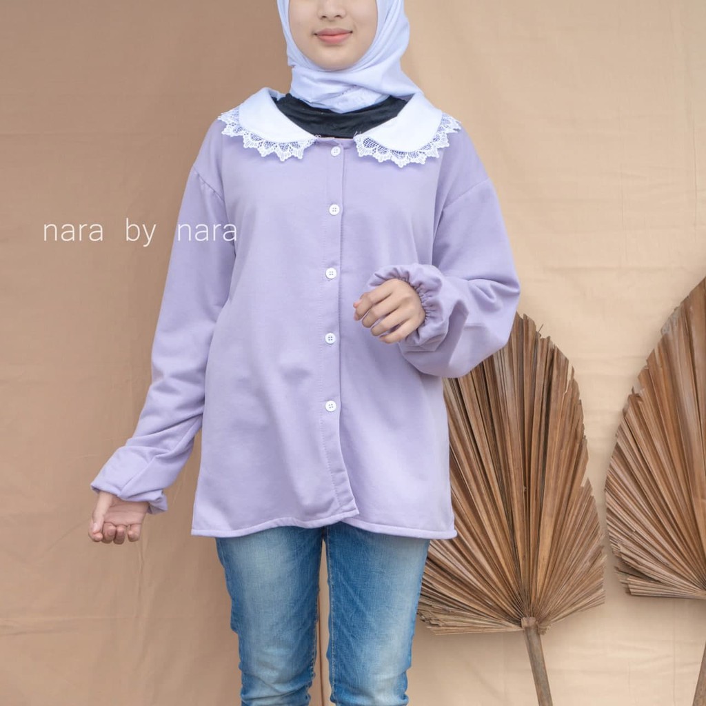 Nara Grosir - Colar Lace Outer | Fashion Terkini | Sweater Termurah