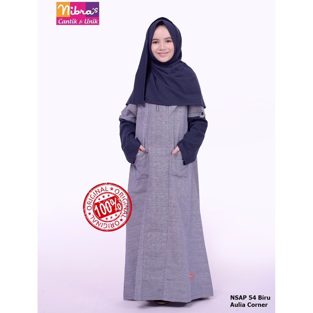 EKSLUSIF MURAH Baju Syari Anak Nibras NSAP 54 Biru Baju Anak Murah
