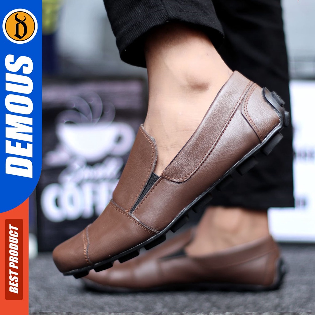 DEMOUS Wilder - Sepatu Casual Pria Slip On Kulit Asli