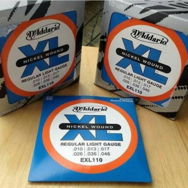 Senar gitar elektrik D addario EXL110