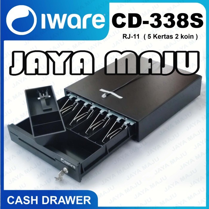 MINI CASH DRAWER / LACI KASIR IWARE CD338S CD-338S CD 338S CD-320 ( 33,5 x 36 Cm ) RJ-11 CD320 CD 32