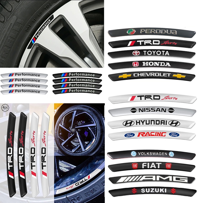 4 Pcs sticker Dekorasi Velg Mobil Motif Tulisan Racing