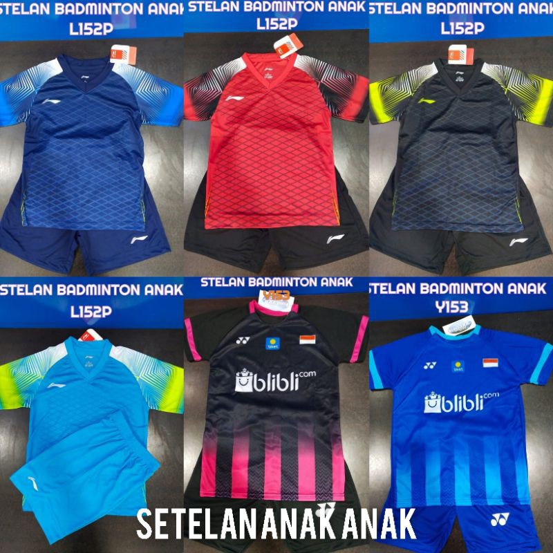 BAJU SETELAN ANAK ANAK BADMINTON OLAHRAGA BULUTANGKIS