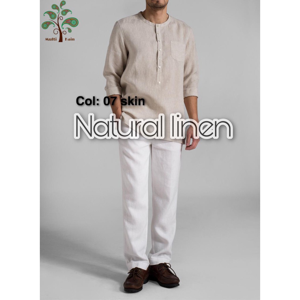 Bahan Multi Kain rami linen merk NATURAL katun cotton eceran per 0.5 meter