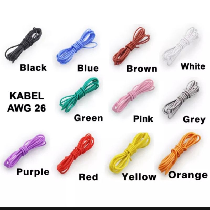 KABEL AWG 26 SERABUT PUTIH ORI JAPAN